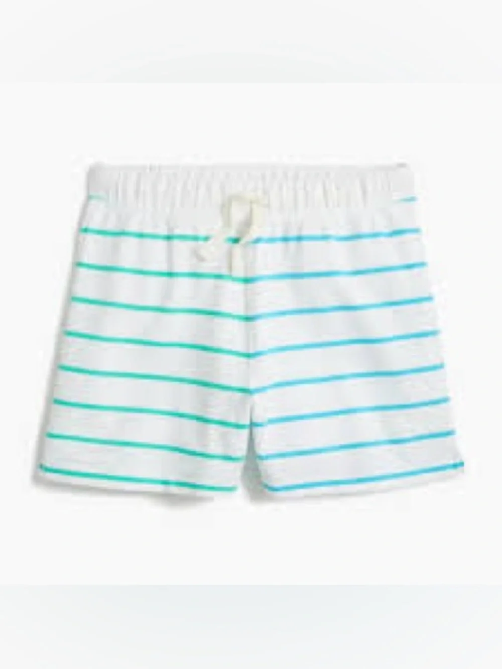 J. Crew White Shorts with Aqua & Teal Stripes